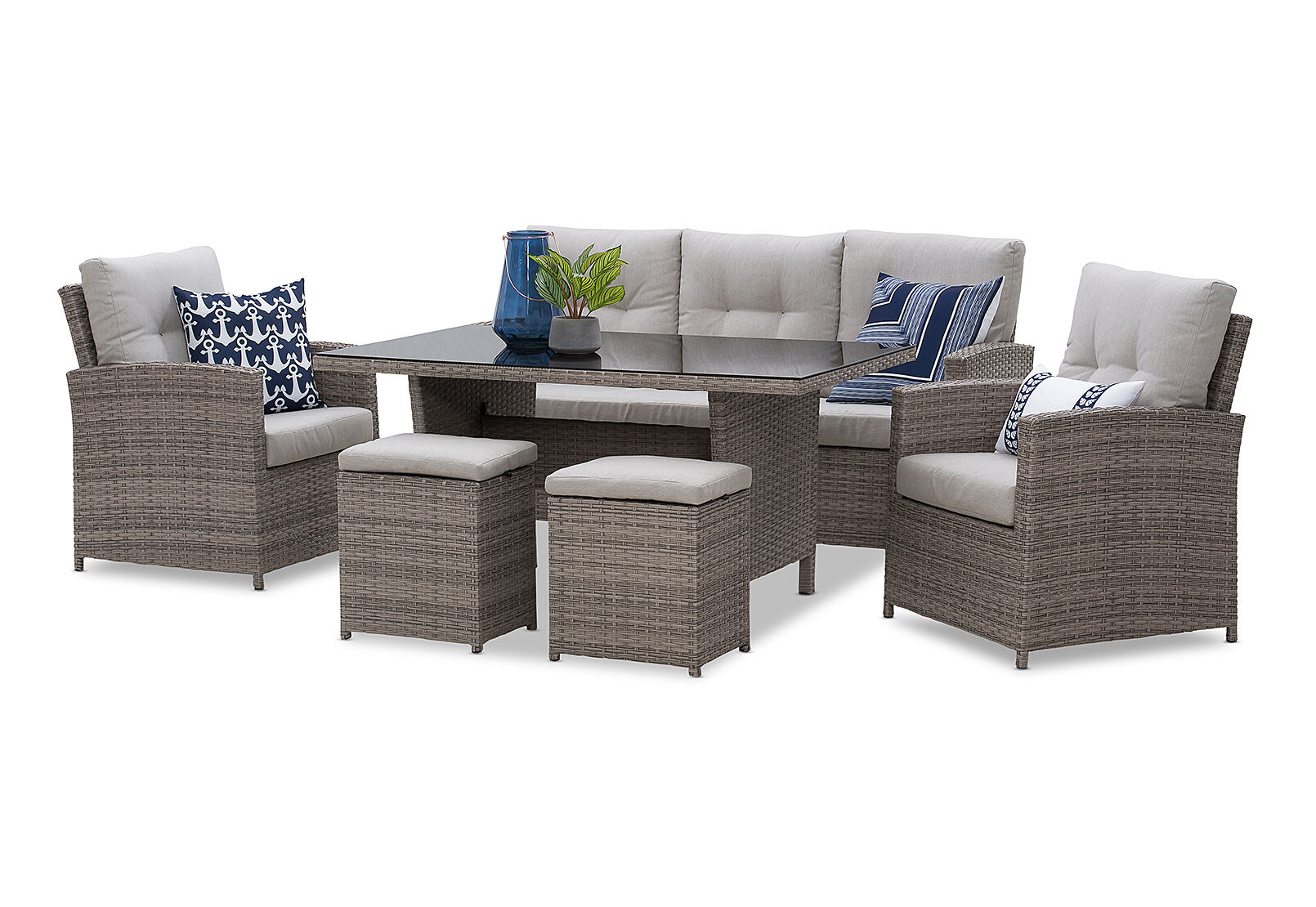 BARBOSA - 6 Piece Outdoor Lounge Dining Setting BARBOSA